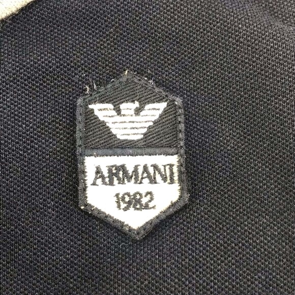 Giorgio Armani Baby Preppy Nautical Logo Spellout Long Sleeve Polo Shirt - Picture 3 of 12